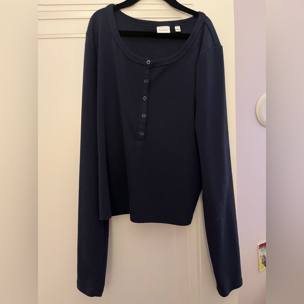 Aritzia Sunday Best Henley Long Sleeve